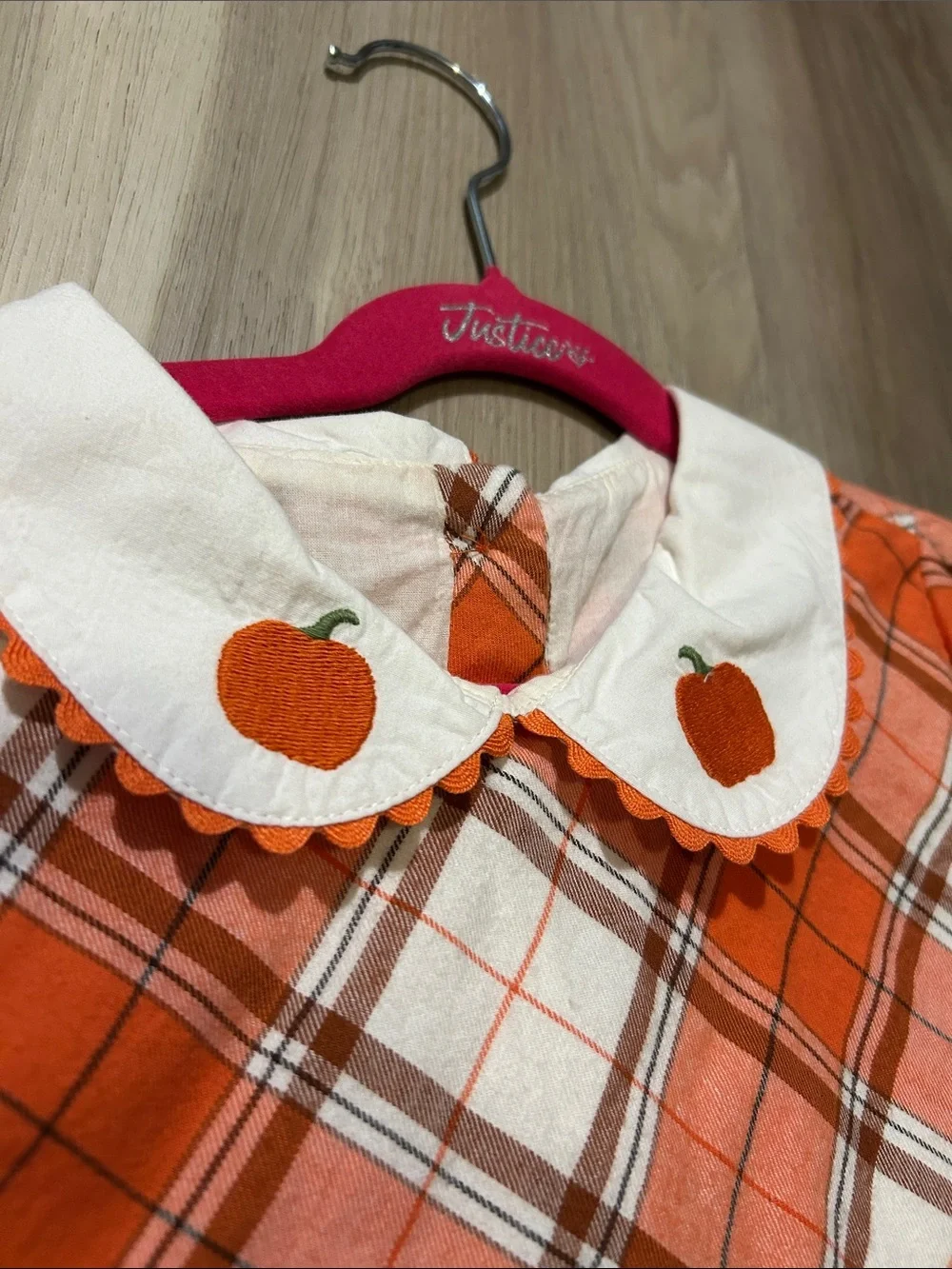 NWT Gymboree Pumpkin Fall Plaid Peter Pan Collar Dress  - girls 10